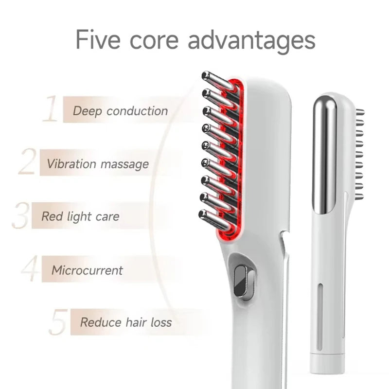 LED Red Light Therapy Electric Massage Comb Hair Growth Applicator Anti-Hair Loss Head Massage Hair Brush Scalp Treatment
