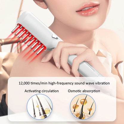 LED Red Light Therapy Electric Massage Comb Hair Growth Applicator Anti-Hair Loss Head Massage Hair Brush Scalp Treatment
